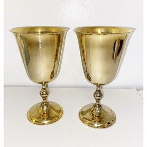 William Adams W.A. Gold Wine Cups Goblets Made In Italy Set Of 2